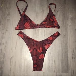 snake print bikini
